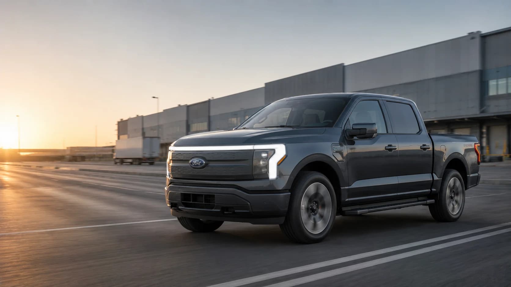 2026 Ford F-150 Lightning in three-quarter front view