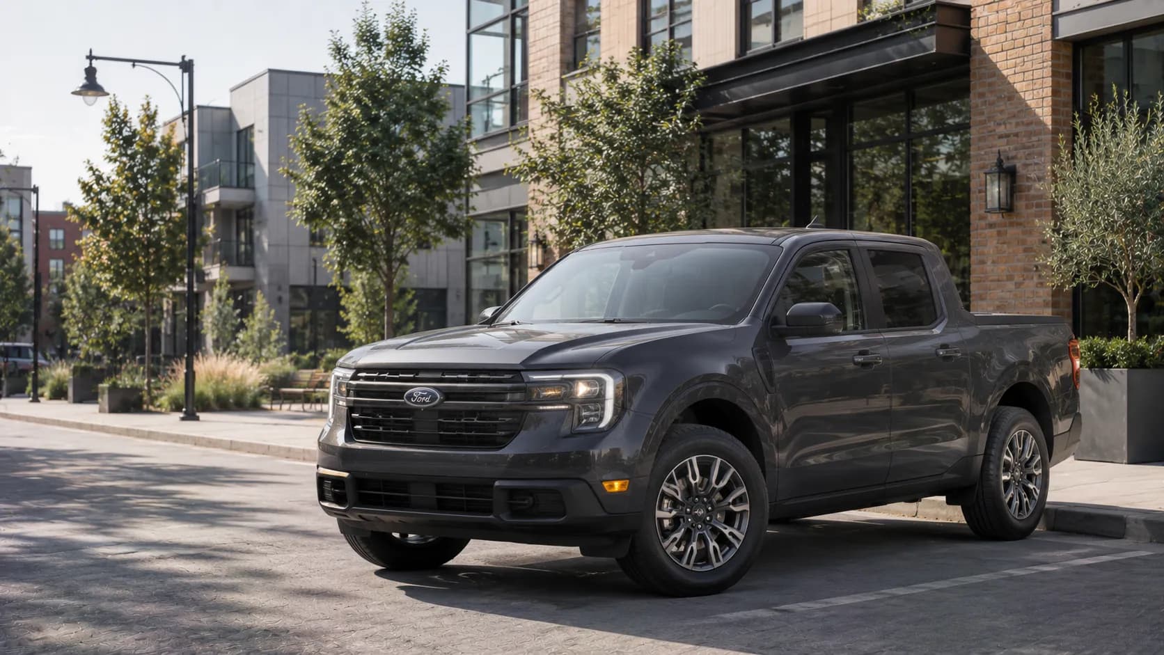 2026 Ford Maverick in Carbonized Gray front three-quarter view
