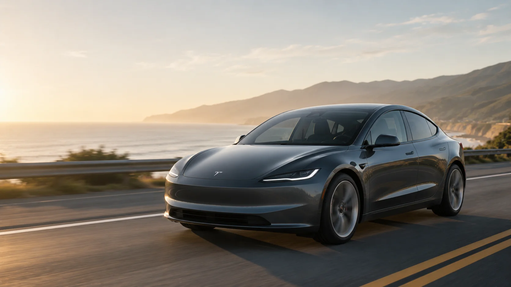 2026 Tesla Model 3 in Pearl White against a clean background