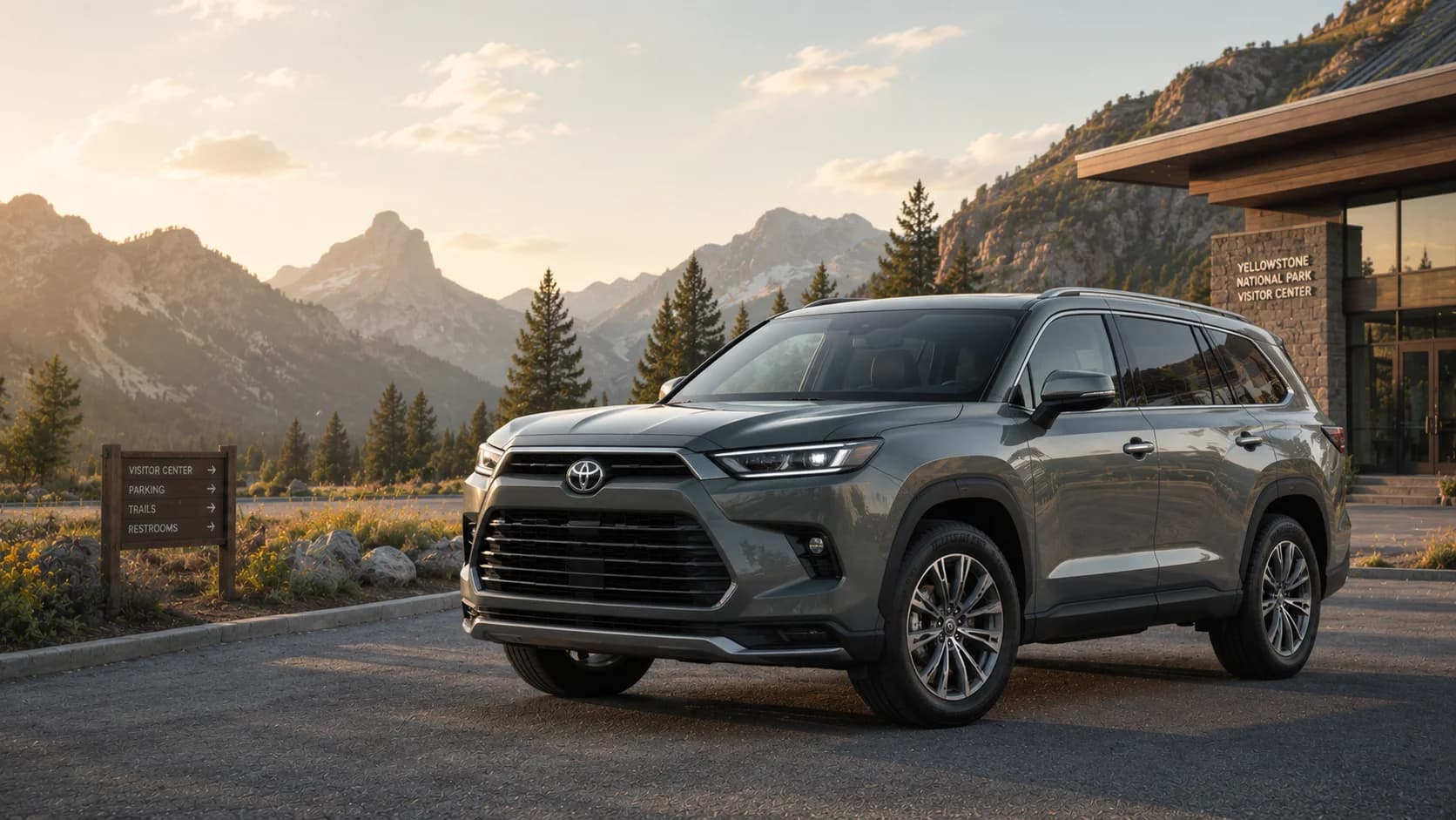 2026 Toyota Grand Highlander three-row SUV in three-quarter front view