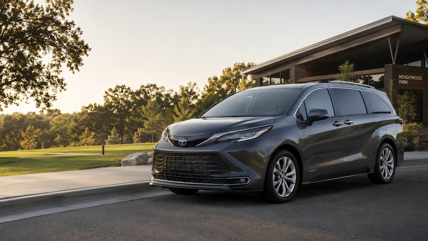 2026 Toyota Sienna hybrid minivan front three-quarter view