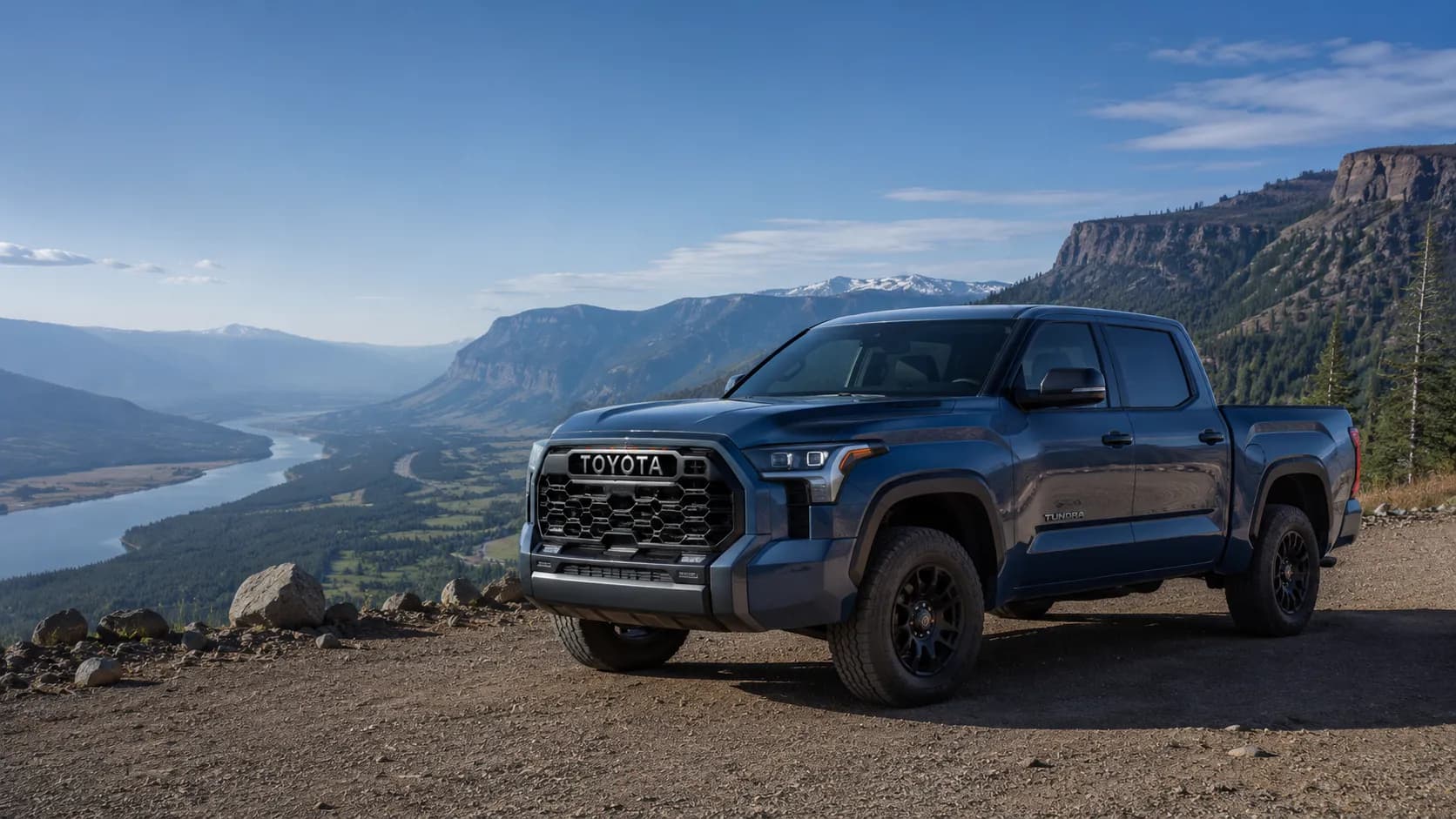 2026 Toyota Tundra full-size pickup truck front three-quarter view